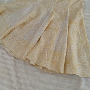 LOFT Yellow Floral Skirt